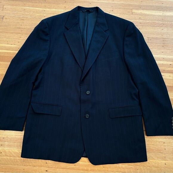 Burberry’s vintage navy stripe blazer suit jacket - Picture 1 of 10
